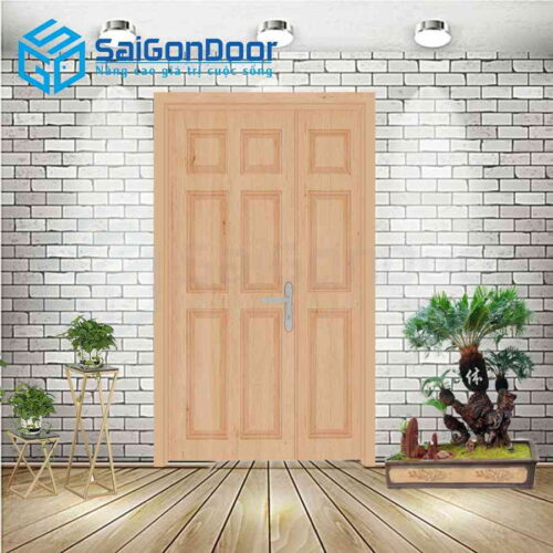 Cửa Nhựa Gỗ Composite 2 canh 9A Oak 1