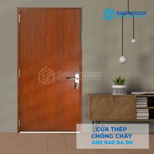 Cửa Thép Chống Cháy P1 van Gỗ 3